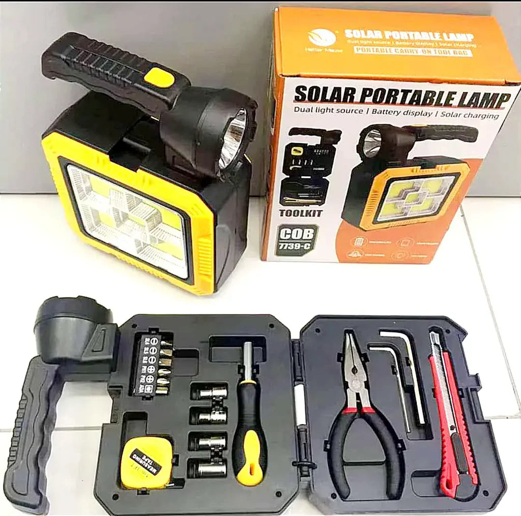 KIT DE HERRAMIENTAS LINTERNA Y CARGADOR - SOLAR/POWERBANK