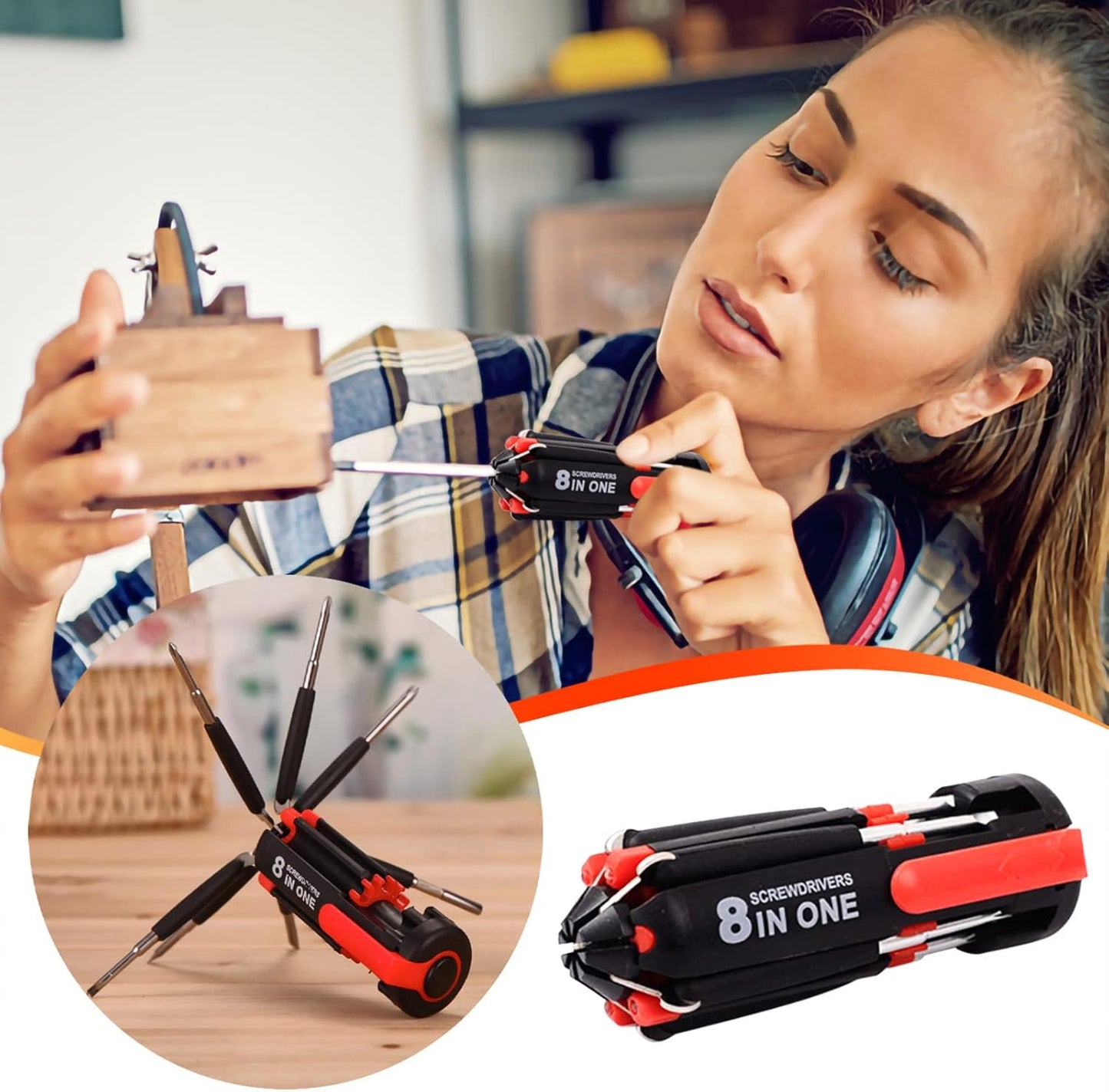 DESTORNILLADOR CON LINTERNA 8 EN 1