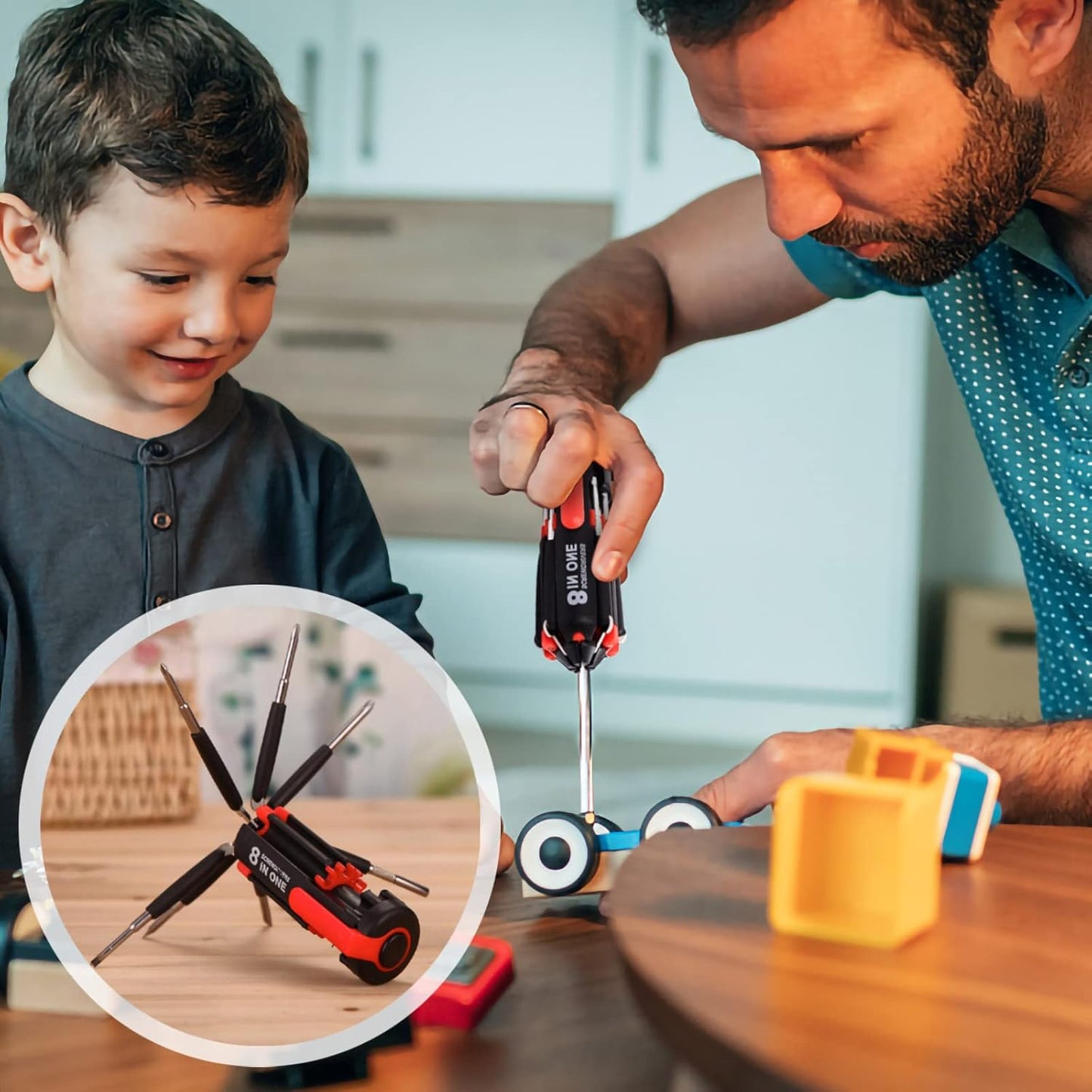 DESTORNILLADOR CON LINTERNA 8 EN 1